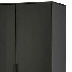 100x200x53 Schrank Aus Kiefer In Schwarz - Drian -Wohnen Shop 100x200x53 schrank aus kiefer in schwarz 2 tuerig schublade drian 04