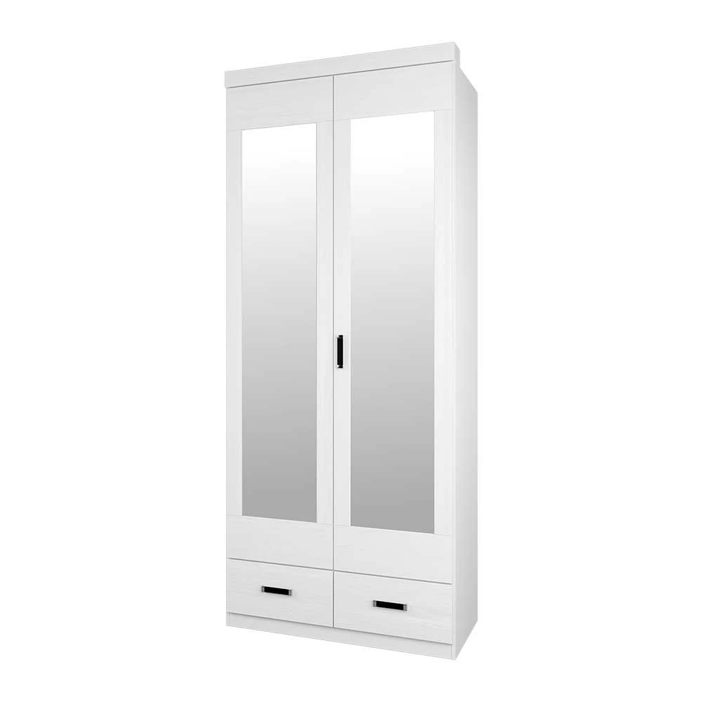 100x245x57 Spiegel Kleiderschrank In Weiß - Imtreba 4 100x245x57 Spiegel Kleiderschrank In Weiß - Imtreba – Bild 2