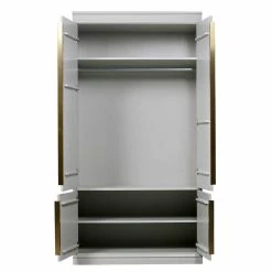 110x215x62 Kleiderschrank In Hellgrau - Emra -Wohnen Shop 110x215x62 kleiderschrank in hellgrau aus kiefer massivholz emra 02