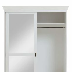 Landhausstil Schiebetüren-Kleiderschrank In Weiß - Satumare 10 Landhausstil Schiebetüren-Kleiderschrank In Weiß - Satumare -Wohnen Shop 115x220x69 schiebetueren kleiderschrank in weiss aus kiefer massivholz satumare 02