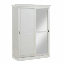 Landhausstil Schiebetüren-Kleiderschrank In Weiß - Satumare