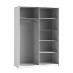 150 Cm Breiter Kleiderschrank Mit Schiebetüren In Weiß - Juleste -Wohnen Shop 150 cm breiter kleiderschrank mit schiebetueren in weiss mit einer spiegeltuer juleste 02