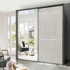 Wohnen Shop -Wohnen Shop 150cm schwebetuerenschrank fuer schlafzimmer mit spiegel grande 01