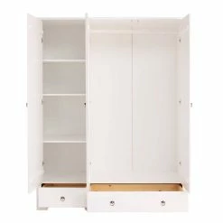 152x191x59 Massivholz Kleiderschrank In Weiß - Velriva -Wohnen Shop 152x191x59 massivholz kleiderschrank in weiss aus kiefer lackiert velriva 02