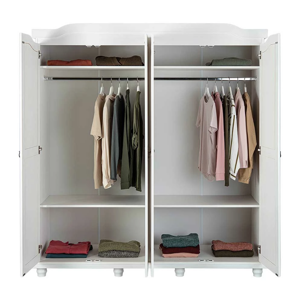 182x198x60 Weißer Landhausschrank Für Kleidung - Zeremonia 6 182x198x60 Weißer Landhausschrank Für Kleidung - Zeremonia – Bild 4