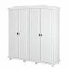 182x198x60 Weißer Landhausschrank Für Kleidung - Zeremonia -Wohnen Shop 182x198x60 weisser landhausschrank fuer kleidung mit vier tueren zeremonia f
