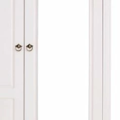 2-türiger Kleiderschrank Mit Spiegel - Velriva -Wohnen Shop 2 tueriger kleiderschrank mit spiegel aus kiefernholz in weiss velriva 03