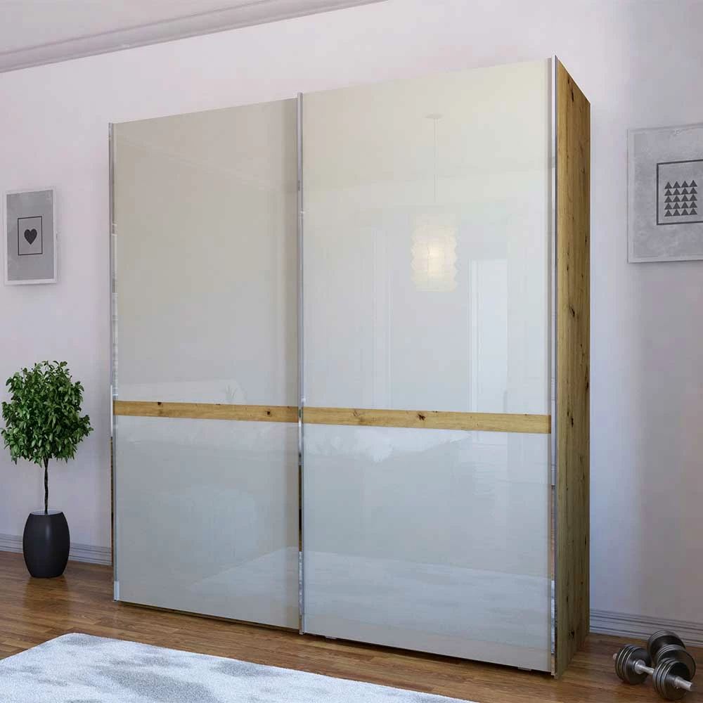 2-türiger Schwebetüren Kleiderschrank 200cm Breit - Crascanu 5 2-türiger Schwebetüren Kleiderschrank 200cm Breit - Crascanu – Bild 3