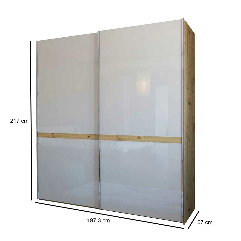 2-türiger Schwebetüren Kleiderschrank 200cm Breit - Crascanu 8 2-türiger Schwebetüren Kleiderschrank 200cm Breit - Crascanu – Bild 6
