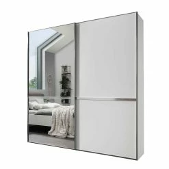 2-türiger Schwebetürenschrank In Weiß Mit Chrom - Pepper