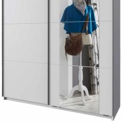 2-türiger Schwebetürenschrank In Weiß - Franzi -Wohnen Shop 2 tueriger schwebetuerenschrank in weiss mit spiegel franzi 03