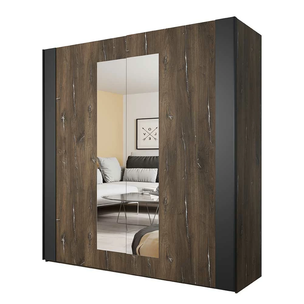 2-türiger Schwebetürenschrank Mit Spiegel - 200x213x64 - Rose 4 2-türiger Schwebetürenschrank Mit Spiegel - 200x213x64 - Rose – Bild 2