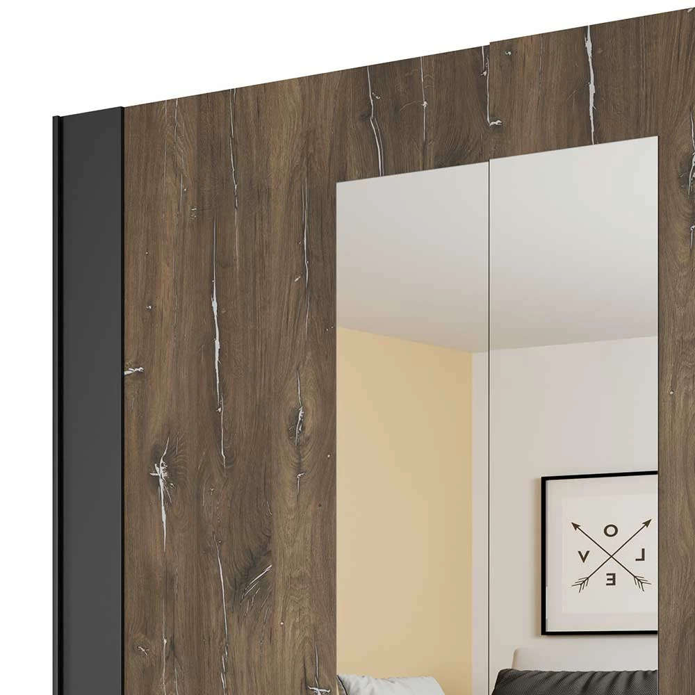 2-türiger Schwebetürenschrank Mit Spiegel - 200x213x64 - Rose 6 2-türiger Schwebetürenschrank Mit Spiegel - 200x213x64 - Rose – Bild 4