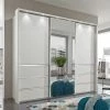 250cm Kleiderschrank In Weiß Glas & Spiegel - Kitts 2 250cm Kleiderschrank In Weiß Glas & Spiegel - Kitts -Wohnen Shop 250cm kleiderschrank in weiss glas spiegel mit 6 schubladen beleuchtung kitts 01
