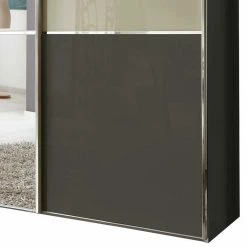 280cm Breiter Kleiderschrank Mit Glas & Spiegel - Jaletto -Wohnen Shop 280cm breiter kleiderschrank mit glas spiegel in braun creme jaletto 02