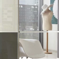 280cm Breiter Kleiderschrank Mit Glas & Spiegel - Jaletto -Wohnen Shop 280cm breiter kleiderschrank mit glas spiegel in braun creme jaletto 03