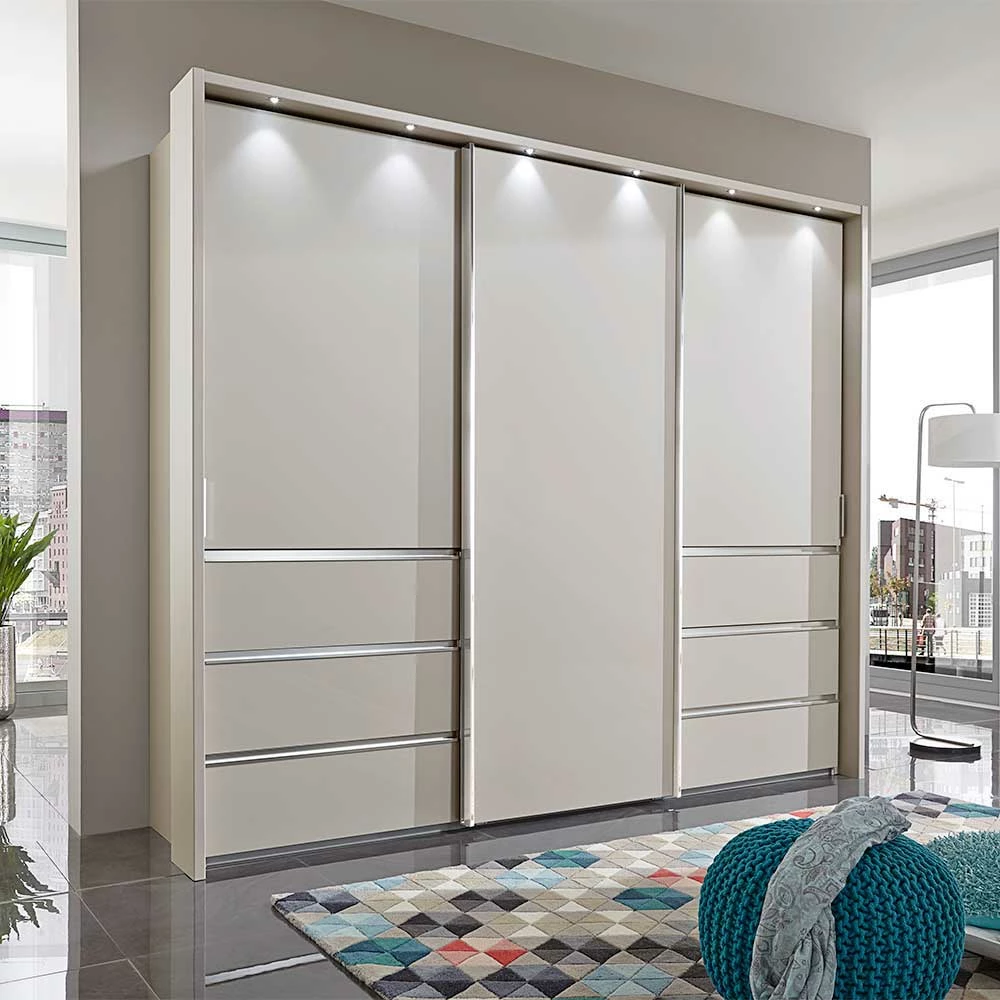 3 Schiebetüren Schlafzimmer Schrank In Beige - Zesgina 3 3 Schiebetüren Schlafzimmer Schrank In Beige - Zesgina – Bild 2