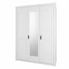 3-türiger Country Kleiderschrank Mit Spiegel - Imtreba -Wohnen Shop 3 tueriger country kleiderschrank mit spiegel in weiss pinie 161x221x57 imtreba f