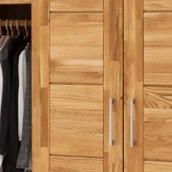 3-türiger Kleider-Schrank Aus Holz Wildeiche - Memba -Wohnen Shop 3 tueriger kleider schrank aus holz wildeiche mit innen ausstattung memba 04