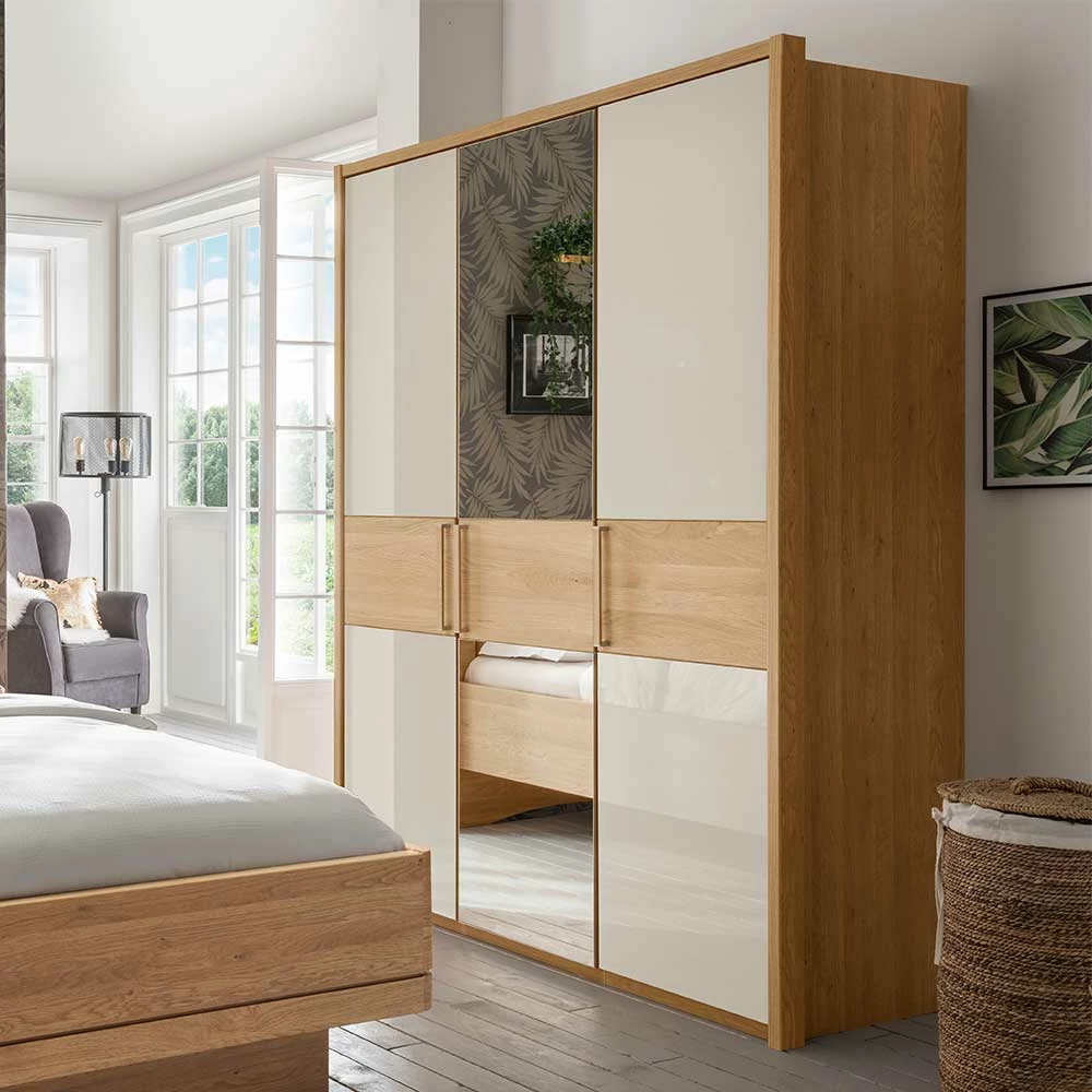 3-türiger Kleiderschrank In Eiche & Beige - Emdsiva 4 3-türiger Kleiderschrank In Eiche & Beige - Emdsiva – Bild 2