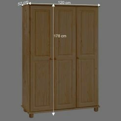 3-türiger Landhaus Kleiderschrank Mit Kugelfüßen - Kascanu 11 3-türiger Landhaus Kleiderschrank Mit Kugelfüßen - Kascanu -Wohnen Shop 3 tueriger landhaus kleiderschrank mit kugelfuessen aus kiefer massivholz kascanu be