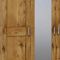 3-türiger Schlafzimmer-Schrank Mit Spiegel - Rirua -Wohnen Shop 3 tueriger schlafzimmer schrank mit spiegel in wildeiche 152x205x60 rirua 03