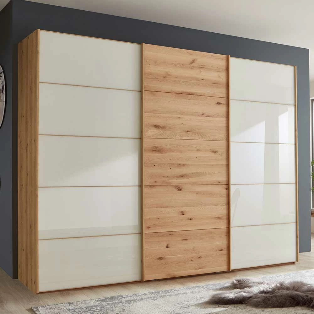 300 Cm Breiter Schwebetürenschrank Mit Glas Beige - Placonia 5 300 Cm Breiter Schwebetürenschrank Mit Glas Beige - Placonia – Bild 3