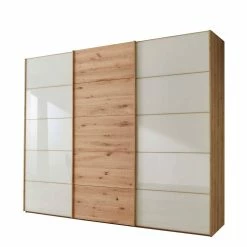 300 Cm Breiter Schwebetürenschrank Mit Glas Beige - Placonia