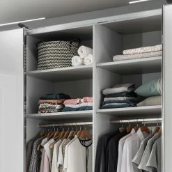 300cm Kleiderschrank Mit 4 Schiebetüren - Edmonda -Wohnen Shop 300cm kleiderschrank mit 4 schiebetueren in weiss hellgrau glas edmonda 04
