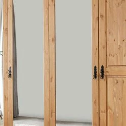 310x215x62 Massivholzschrank In Eichefarben - Voeca -Wohnen Shop 310x215x62 massivholzschrank in eichefarben aus kiefer mit spiegeln voeca 05