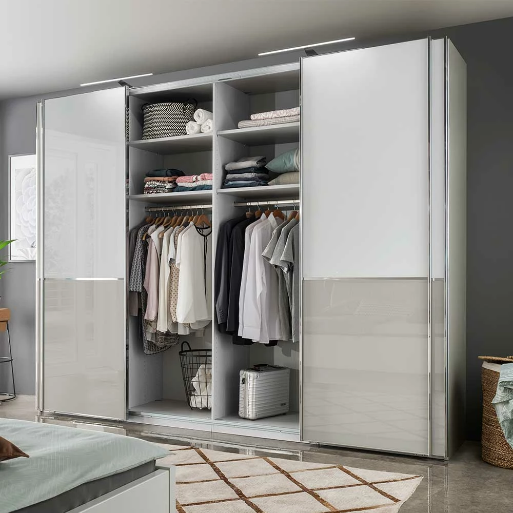 330cm Breiter Schiebetüren Schrank Mit Glas - Tinaron 5 330cm Breiter Schiebetüren Schrank Mit Glas - Tinaron – Bild 3
