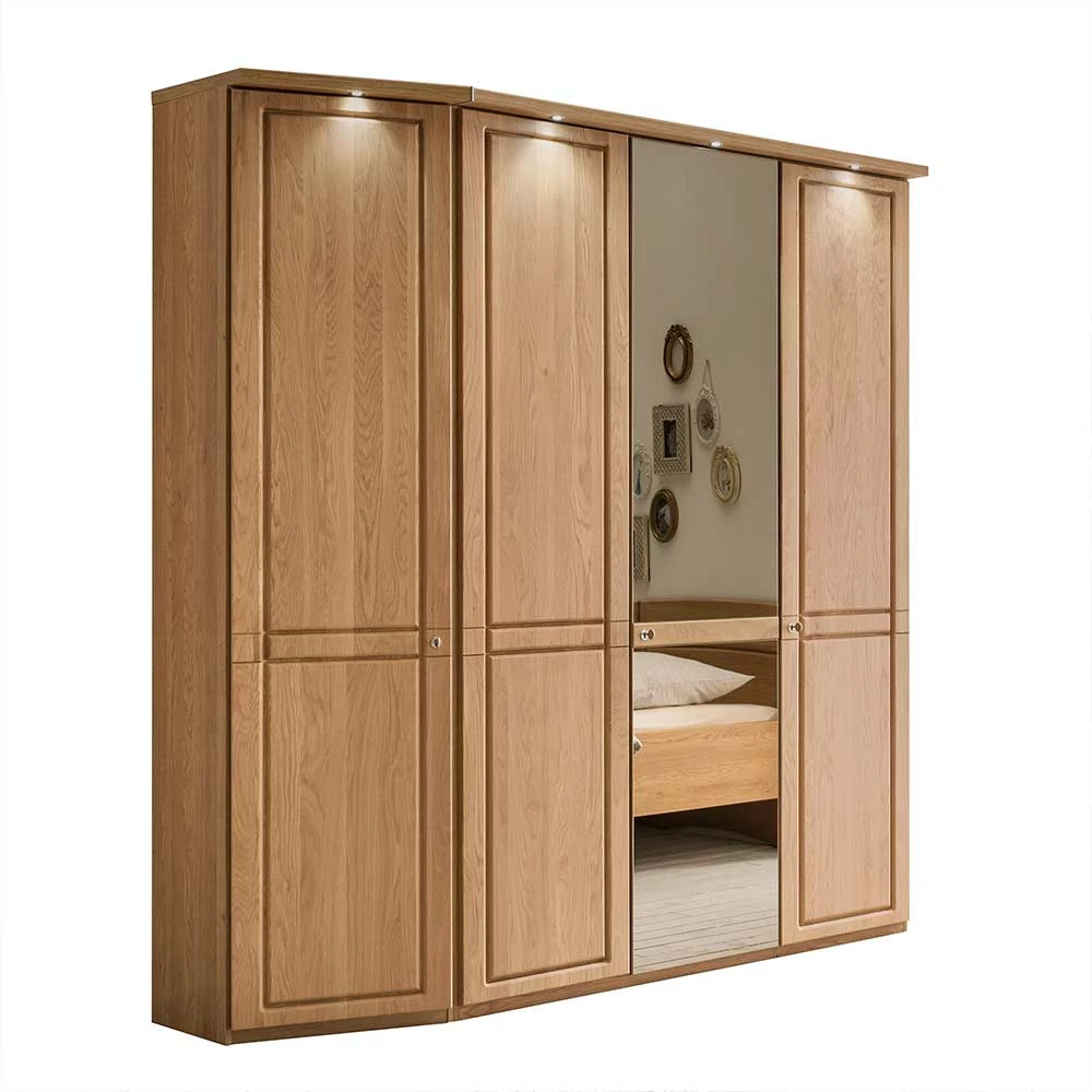 4-trüiger Kleiderschrank Aus Eiche Massivholz - Sendician 3 4-trüiger Kleiderschrank Aus Eiche Massivholz - Sendician