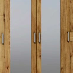 4-türiger Kleiderschrank In Wildeiche - Vanillin 9 4-türiger Kleiderschrank In Wildeiche - Vanillin -Wohnen Shop 4 tueriger kleiderschrank in wildeiche mit spiegeln metallgriffen vanillin 03