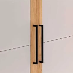 4-türiger Schlafzimmerschrank Aus Massivem Holz - Zaisan -Wohnen Shop 4 tueriger schlafzimmerschrank aus massivem holz wildeiche mit metallgriffen zaisan 04