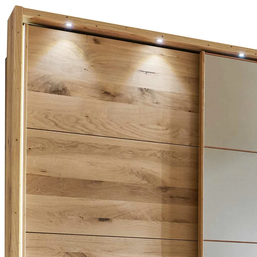 4-türiger Schwebetürenschrank In Eiche Bianco - Brownie 5 4-türiger Schwebetürenschrank In Eiche Bianco - Brownie – Bild 3