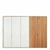 5-türiger Kleiderschrank Aus Kernbuche & Weißglas - Izmaldon 1 5-türiger Kleiderschrank Aus Kernbuche & Weißglas - Izmaldon -Wohnen Shop 5 tueriger kleiderschrank aus kernbuche weissglas mit passepartout izmaldon f