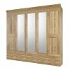 5-türiger Kleiderschrank Mit Drei Spiegel - Zamron -Wohnen Shop 5 tueriger kleiderschrank mit drei spiegel 5 schubladen asteiche zamron f