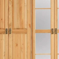 6-türiger Massiver Kleiderschrank Mit 3 Schubladen - Inhusa -Wohnen Shop 6 tueriger massiver kleiderschrank mit 3 schubladen spiegeln aus kiefer inhusa 05