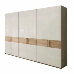 6-türiger Schlafraum Kleiderschrank In Glas Beige - Emdsiva I