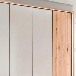 6-türiger Schlafzimmerschrank In Kernbuche & Beige - Krofun -Wohnen Shop 6 tueriger schlafzimmerschrank in kernbuche beige aus massivholz glas krofun 05