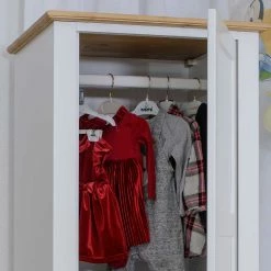 63x193x60 1-türiger Kleiderschrank In Weiß & Eichefarben - Mancus -Wohnen Shop 63x193x60 1 tueriger kleiderschrank in weiss eichefarben im skandi design mancus 02