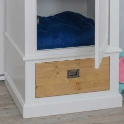 63x193x60 1-türiger Kleiderschrank In Weiß & Eichefarben - Mancus -Wohnen Shop 63x193x60 1 tueriger kleiderschrank in weiss eichefarben im skandi design mancus 03