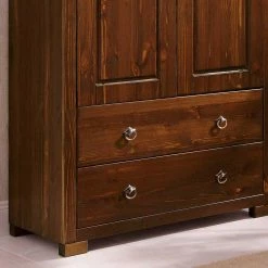 80x178x40 Schrank Aus Kiefer In Braun - Luvin -Wohnen Shop 80x178x40 schrank aus kiefer in braun lackiert 2 tuerig schubladen luvin 03