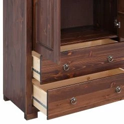 80x178x40 Schrank Aus Kiefer In Braun - Luvin -Wohnen Shop 80x178x40 schrank aus kiefer in braun lackiert 2 tuerig schubladen luvin 04