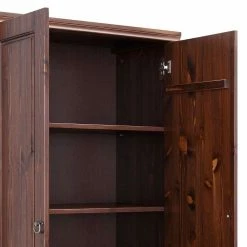 80x178x40 Schrank Aus Kiefer In Braun - Luvin -Wohnen Shop 80x178x40 schrank aus kiefer in braun lackiert 2 tuerig schubladen luvin 05