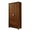 80x178x40 Schrank Aus Kiefer In Braun - Luvin -Wohnen Shop 80x178x40 schrank aus kiefer in braun lackiert 2 tuerig schubladen luvin f