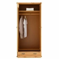 90x190x59 Spiegeltüren Kleiderschrank Mit Schublade - Inhusa -Wohnen Shop 90x190x59 spiegeltueren kleiderschrank mit schublade aus kiefer modernes landhaus inhusa 03