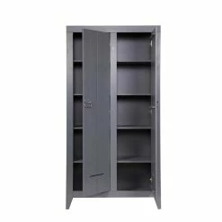 95x190x44 Kleiderschrank Aus Kiefer In Grau - Madiera -Wohnen Shop 95x190x44 kleiderschrank aus kiefer in grau lackiert mit 2 tueren madiera 02