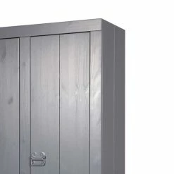 95x190x44 Kleiderschrank Aus Kiefer In Grau - Madiera -Wohnen Shop 95x190x44 kleiderschrank aus kiefer in grau lackiert mit 2 tueren madiera 03