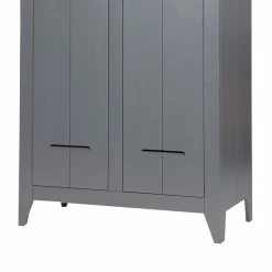 95x190x44 Kleiderschrank Aus Kiefer In Grau - Madiera -Wohnen Shop 95x190x44 kleiderschrank aus kiefer in grau lackiert mit 2 tueren madiera 04